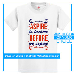 Personalised White Tee With Your Own Motivational Quote Printed On Front